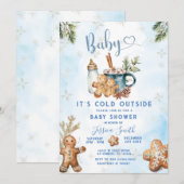 Het is koud buiten Gingerbread Cookie Baby shower Kaart (Voorkant / Achterkant)