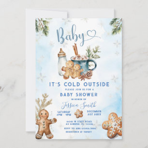 Het is koud buiten Gingerbread Cookie Baby shower Kaart
