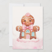 Het is koud buiten Gingerbread Meisje Baby shower Kaart (Achterkant)