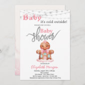 Het is koud buiten Gingerbread Meisje Baby shower Kaart (Voorkant / Achterkant)