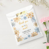 Het is koud buiten Golden Snowflakes Baby Dank u Bedankzakje (Gezegeld)