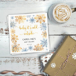 Het is koud buiten Golden Snowflakes Baby Servet