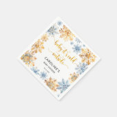 Het is koud buiten Golden Snowflakes Baby Servet (Hoek)