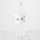 Het is koud buiten Golden Snowflakes Baby Waterfles Etiket (Achterkant)
