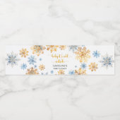 Het is koud buiten Golden Snowflakes Baby Waterfles Etiket (Enkel label)