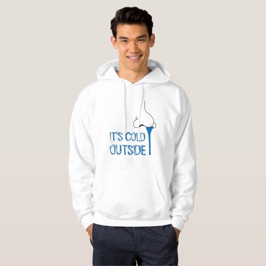 Het is koud buiten grappig hoodie (Voorkant volledig)
