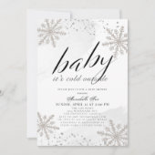 Het is Koud Buiten Grijs Waterverf Baby shower Kaart (Voorkant)