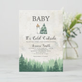 Het is koud buiten het Baby shower Kaart (Staand voorkant)