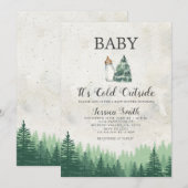 Het is koud buiten het Baby shower Kaart (Voorkant / Achterkant)