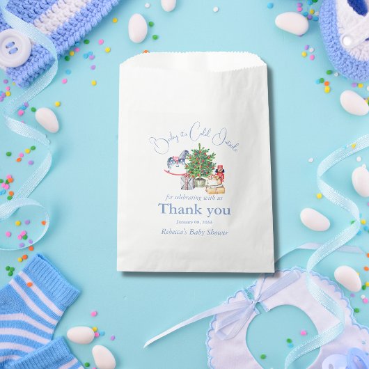 Het is koud buiten het Baby shower van de kerstboo Bedankzakje