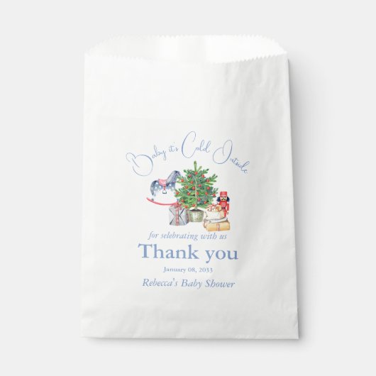 Het is koud buiten het Baby shower van de kerstboo Bedankzakje (Voorkant)