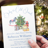 Het is koud buiten het Baby shower van de kerstboo Kaart