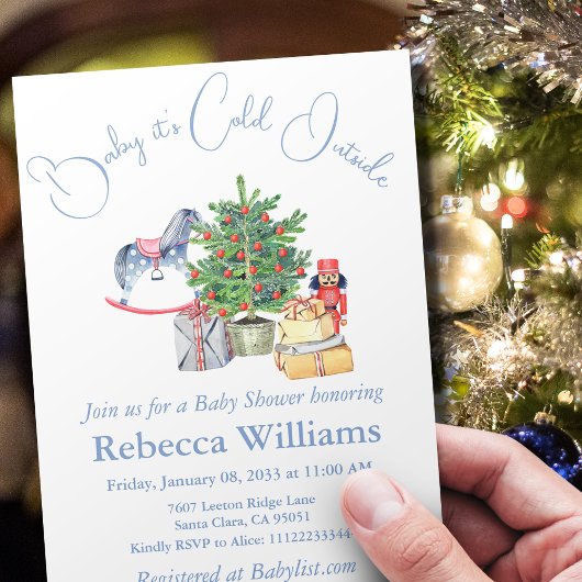 Het is koud buiten het Baby shower van de kerstboo Kaart