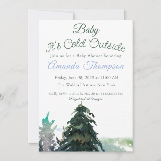 Het is koud buiten het Baby shower van de kerstboo Kaart (Voorkant)