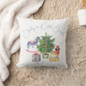Het is koud buiten het Baby shower van de kerstboo Kussen (Deken)