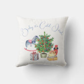 Het is koud buiten het Baby shower van de kerstboo Kussen (Achterkant)