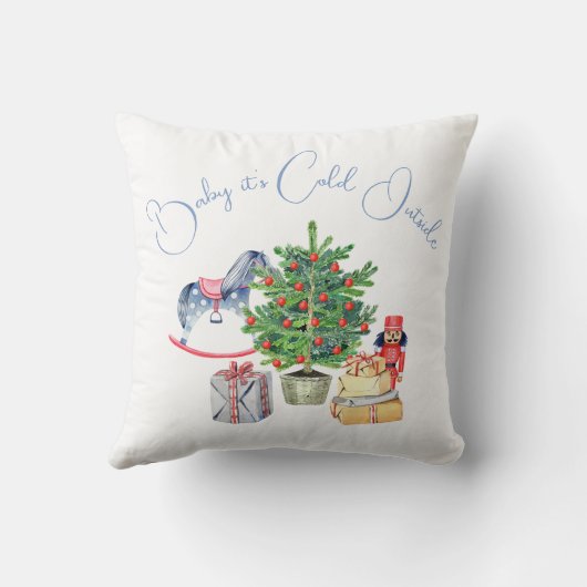 Het is koud buiten het Baby shower van de kerstboo Kussen (Achterkant)
