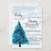 Het is koud buiten het Baby shower van de Pijnboom Kaart (Voorkant)