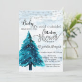 Het is koud buiten het Baby shower van de Pijnboom Kaart (Staand voorkant)
