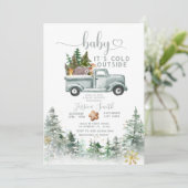 Het is koud buiten het Baby shower van de winterdi Kaart (Staand voorkant)