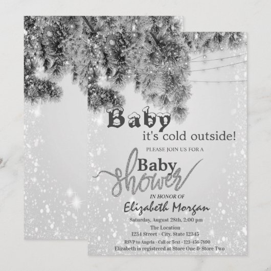 Het is koud buiten het Baby shower van de Zilveren Kaart (Voorkant / Achterkant)