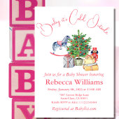 Het is koud buiten het Baby shower van het winterr Kaart