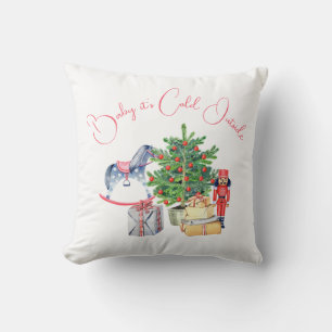 Het is koud buiten het Baby shower van het winterr Kussen