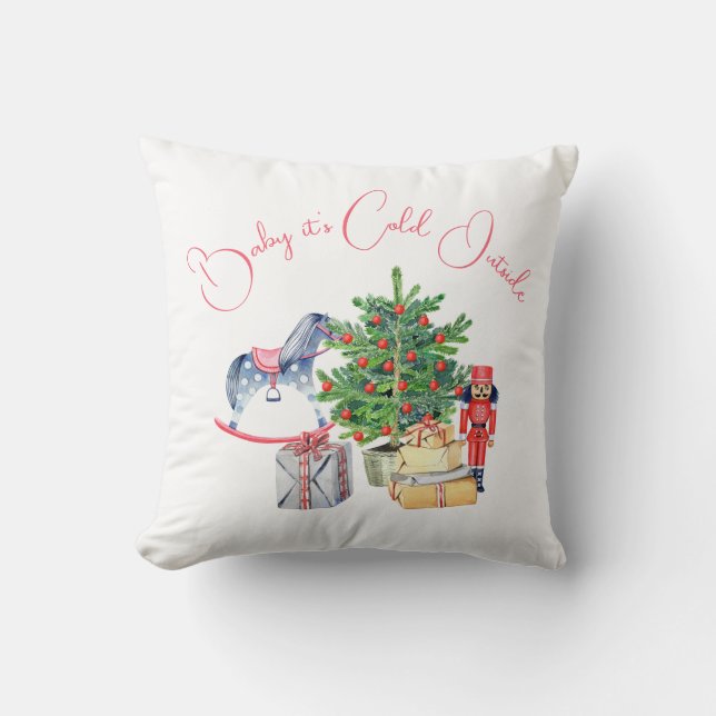 Het is koud buiten het Baby shower van het winterr Kussen (Voorkant)
