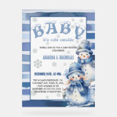 Het is koud buiten het winterblauwe Baby shower Acryl Bord (Voorkant)