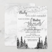 Het is koud buiten het winterbos grijs Baby shower Kaart (Voorkant / Achterkant)