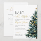 Het is koud buiten in één Baby shower Kaart (Voorkant / Achterkant)