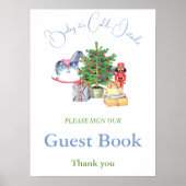 Het is koud buiten Kerst Baby Shower Gast boek Poster (Voorkant)