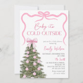 Het is koud buiten Kerst Baby Shower Kaart (Voorkant)