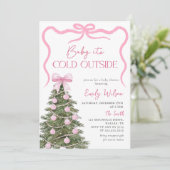 Het is koud buiten Kerst Baby Shower Kaart (Staand voorkant)
