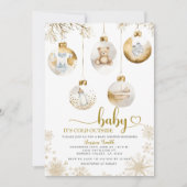 Het is koud buiten kerst ornament Baby shower Kaart (Voorkant)