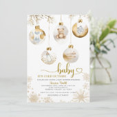 Het is koud buiten kerst ornament Baby shower Kaart (Staand voorkant)