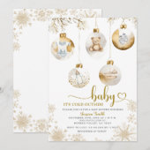Het is koud buiten kerst ornament Baby shower Kaart (Voorkant / Achterkant)