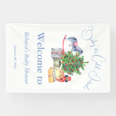 Het is koud buiten kerstboomblauw Baby shower Spandoek (Horizontaal)