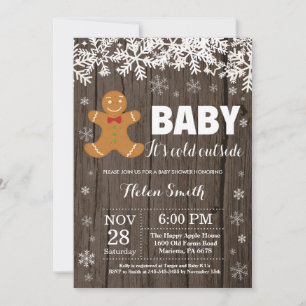 Het is koud buiten kerstman babyshower kaart