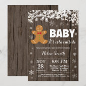Het is koud buiten kerstman babyshower kaart (Voorkant / Achterkant)