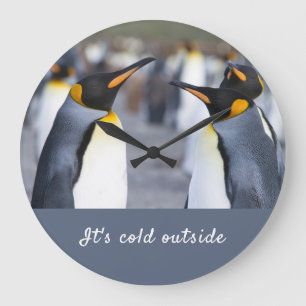 Het is koud buiten King Penguin foto met tekst Grote Klok