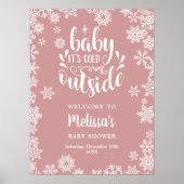 Het is koud buiten Meisje Winter Baby Shower Welko Poster (Voorkant)
