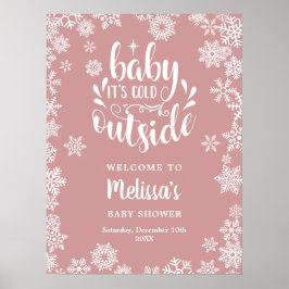 Het is koud buiten Meisje Winter Baby Shower Welko Poster
