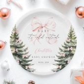 Het is koud buiten Pink Bow Baby shower Papieren Bordje