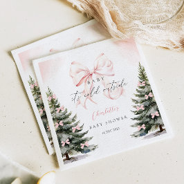 Het is koud buiten Pink Bow Baby shower Servet