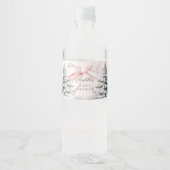 Het is koud buiten Pink Bow Baby shower Waterfles Etiket (Voorkant)