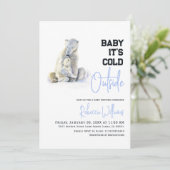 Het is koud buiten Polar Beer Winter Baby shower Kaart (Staand voorkant)