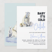 Het is koud buiten Polar Beer Winter Baby shower Kaart (Voorkant / Achterkant)