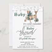 Het is koud buiten rendier babyshower kaart (Voorkant)