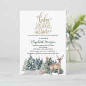 Het is koud Buiten rendiergroen Baby shower Kaart (Staand voorkant)